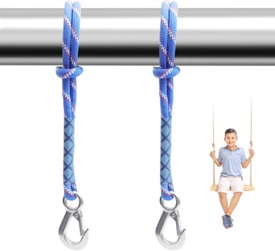 Schommeltouw 58 cm - 2 stuks - Hangmatbevestiging met roestvrijstalen haken