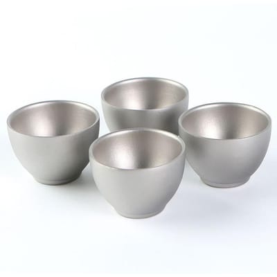 Tasse à thé de Camping, ustensiles de cuisine de pique-nique portables en plein air, tasse à thé à Double paroi en titane, tasse à thé de randonnée 4pcs