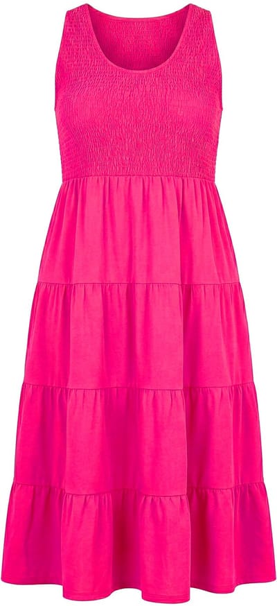 Studio Untold - Dames - Jersey maxi-jurk A-lijn - Neon roze - Maat 42+