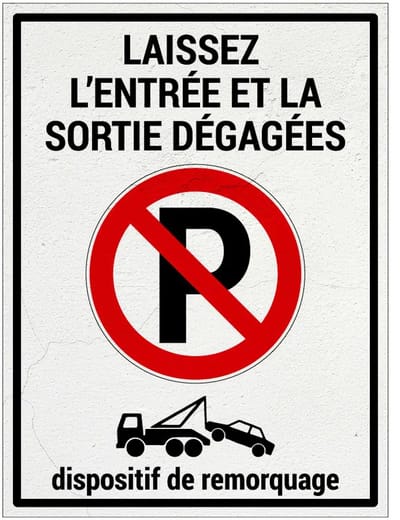 Laissez l'entrée et la sortie dégagées bord | Sign Again materiaal | 28 x 21 cm