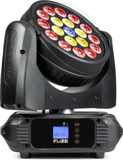 Moving head - BeamZ FUZE1910 - met 19x 10W LED's, DMX en 3 ringen