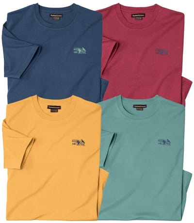 ATLAS FOR MEN - Set van 4 T-shirts Travel - Heren - Verkrijgbaar in grote maten - L