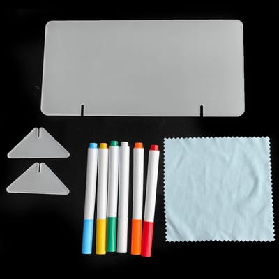 Checklists voor het organiseren van je huis, inclusief een whiteboard en acryl planner met 6 uitwisbare kleurmarkers voor notities, tekeningen en schema's