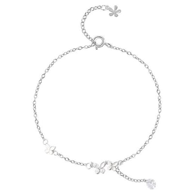 Allecto - 925 Zilveren Enkelband Dubbeldeks Voet Ketting - Casual
