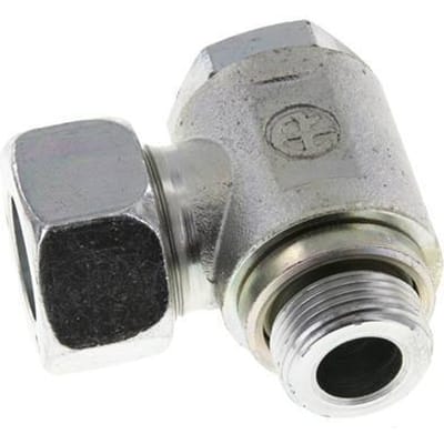 18L & M22x1.5 Verzinkt Stalen Swivel Joint Snijringkoppeling Buitendraad 160bar Draaibaar ISO 8434-1