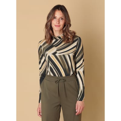 IVY BEAU Sisley Tops - Olive/Multi colour - maat 38
