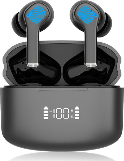 ISHIVA® Bluetooth Oordopjes met Active Noise Cancelling (ANC+ENC) - Draadloze Oordopjes - Oortjes Draadloos - Geschikt voor İOS en Android - USB C - 2 jaar Garantie