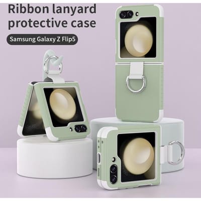Zachte, valbestendige siliconen telefoonhoes met galvanische coating voor Samsung Galaxy Z Flip 5 Flip5 5G Ring Hard Shell Schokbestendige Cover Galaxy Z Flip 5