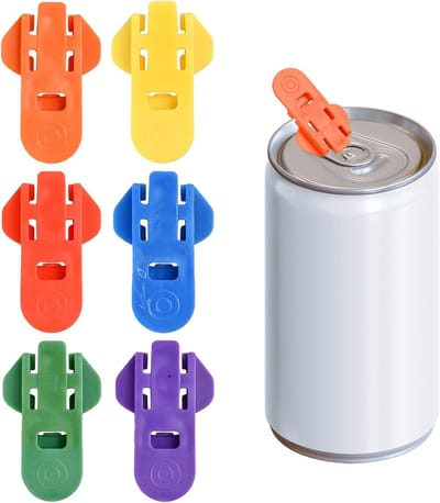 Set van 6 Handige Blikopeners en Flessenopeners voor Gemakkelijk Gebruik zonder Handletsel - Ideaal voor Frisdrank, Bier en Andere Dranken in Diverse Kleuren