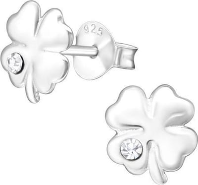 Montebello Oorbellen Blessen - 925 Zilver E-Coating - Klaver - 8x7mm