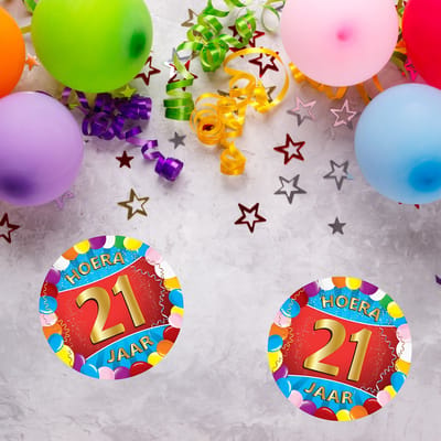 Bierviltjes 21 jaar - 50x stuks - multicolor - verjaardag/feest - feestartikelen