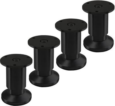 SOTECH 4 stuks meubelpoten TERRA hoogte 80 mm zwart geanodiseerd hoogte verstelbaar tot max. 15 mm, belastbaar tot 250 kg / per voet