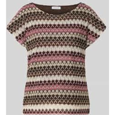 T-shirt in all-over look met ronde hals