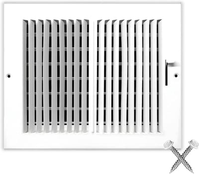 Ventilatierooster Staal - Rooster Ventilatie - Luchtstroom Regelen - Gestempeld Staal Constructie - 6" x 4" - Wit