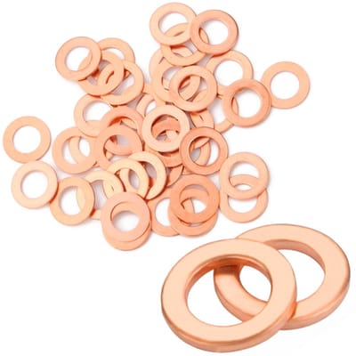 Dailygoods - Koperen afdichtringen, sluitringen, 60 stuks, M5 x 9 x 1 koperen afdichtringen, set sluitringen, platte olieafvoerschroef, afdichting voor schroeven, auto's, schepen, generatoren, machines