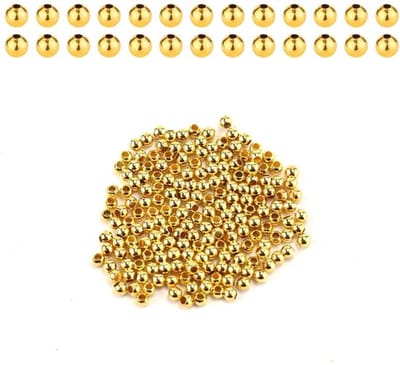 Dailygoody - 200 Stuks Ronde Afstandskralen - 14K Verguld Messing