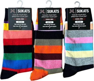 Sukats® The Casual Ones - 3 Paar - Maat 38-44 - One-Size - Dames en Herensokken - Set H - Happy Colorful Socks - Grappige Sokken - Vrolijke Sokken - Kerstsokken - Cadeausokken