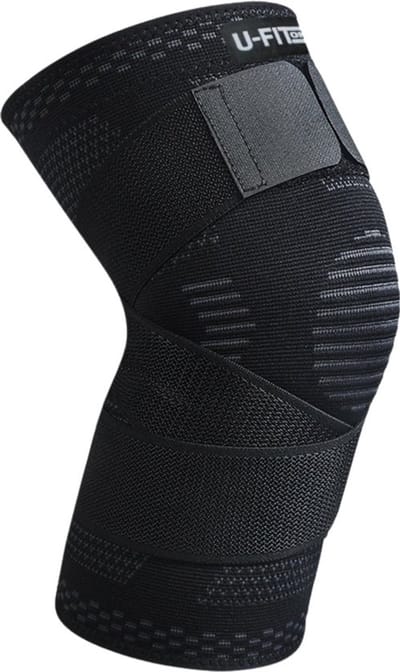 U Fit One Knie Brace - 1 Stuk - Knee Sleeve - Kniebeschermers - Knieband - Knee Support & Bandage - Sportbrace - Maat S - Zwart