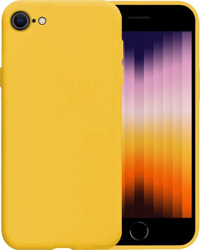 Hoesje - Geschikt voor Apple iPhone SE (2022) - Sterk & Shockproof - Siliconen Case - Hoes Cover - Telefoonhoes - Geel