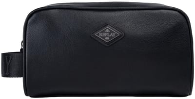 REPLAY toilettas Washbag Black zwart