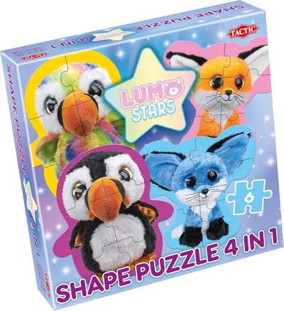 Tactic Lumo Stars Papegaaiduikers en Vossen – Puzzel – 4x6 stukjes – Lieve Bos en Zeedieren – Strak en Rustgevend Ontwerp – Hoogwaardige Scandinavische Kwaliteit