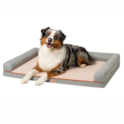 Lizzy & Lola - Fluffy Hondenbed Nappy Teddy - Hondenmand - 79 x 56 cm - Beige/Grijs – Extra Zacht & Wasbaar