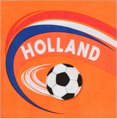 Boland - Set 20 papieren servetten 'Holland' - Voetbal - Koningsdag - Holland - Supporter - Voetbal