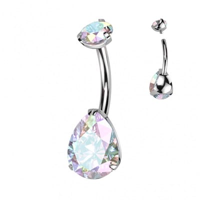 Piercing titanium prong-set drup multi kleur - LMPiercings
