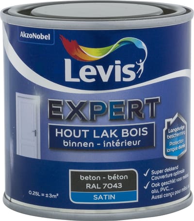 Levis - Expert Hout Lak Binnen Satin - Beton - 0,25 L