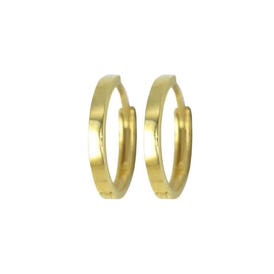 New Bling 9NBSAM-G190371 Gouden Oorringen - Dames - Glad - Scharnier - 12 x 2,2 mm - 14 Karaat - Goud