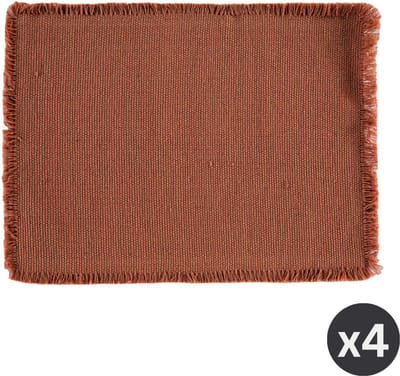 Tiseco - Placemat VERA - SET/4 - boho - stof - 33x45 cm, roodbruin