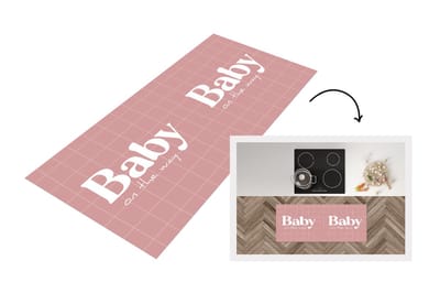 Keukenloper - Loper keuken - Spreuken - Baby on the way - Quotes - Baby - 120x50 cm - Keukenloper vinyl