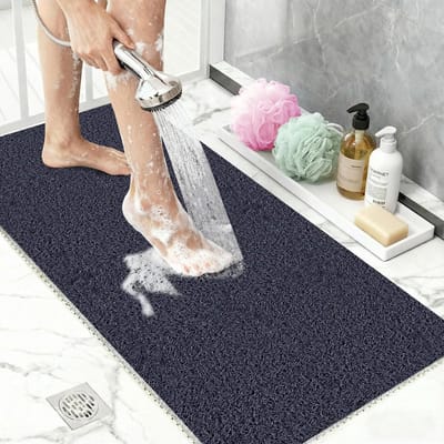 Antislip Douchemat van Zachte PVC, Sneldrogende Badkamer Vloermat met Comfortabele Textuur