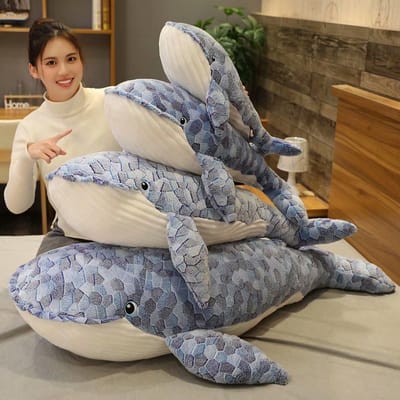 Reusachtig Blauw Walvis Pluche Speelgoed Zee Dieren Knuffel Knuffelbare Haai Zacht Dier Kussen Kinder Cadeau 50cm gray