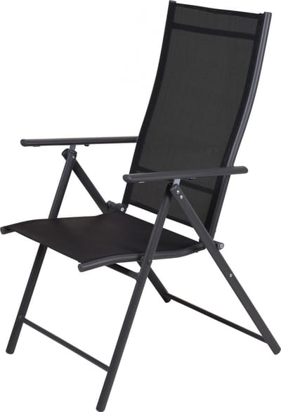 Pro Garden Vouwstoel/ Klapstoel/ Tuinstoel/ Campingstoel - 59 X 108 cm - Staal/polyester - Antraciet