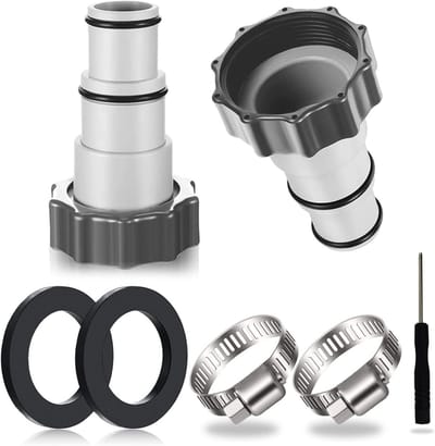 TOVBMUP 2-delige zwembadslangadapter - Zwembadadapter - Slangadapter met binnendraad - Geschikt voor zwembadslangen van Ø 32 en 38 mm