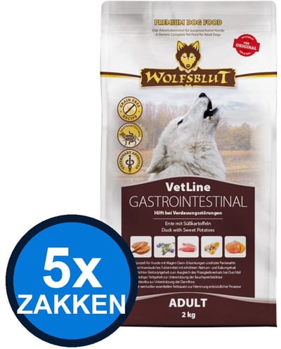 5x Wolfsblut - VetLine Gastrointestinal - Hondenvoer Droogvoer - 2 kg