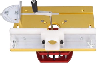 Routerlift met Bovenplaat - Houtbewerking Hefunit - Precisie Houtbewerking - Universeel 64-66mm - 240x200mm Tafelblad - Goud