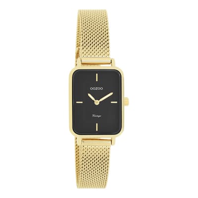 Goudkleurige OOZOO horloge met goudkleurige metalen mesh armband - C20354