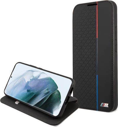 BMW Triangles Tricolor Geschikt Voor Samsung Galaxy S22 Plus Boekmodel hoesje