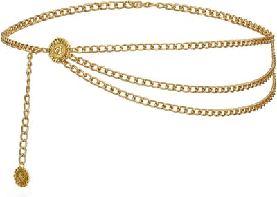 verstelbare kettingriem, goud, van aluminium, voor dames, 96 cm, tailleketting voor jurken en jeans