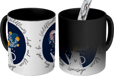 Magische Mok - Foto op Warmte Mokken - Koffiemok - Wildflowers adapt and bloom wherever they want, be a Wildflower - Quotes - Spreuken - Magic Mok - Beker - 350 ML - Theemok - Mok met tekst