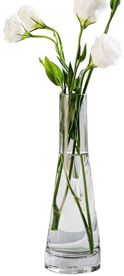 Vaas glazen bloemenvaas enkele steel vaas knop vaas centerpieces vazen voor bruiloft receptie eettafel enkele roos bloemen (helder)