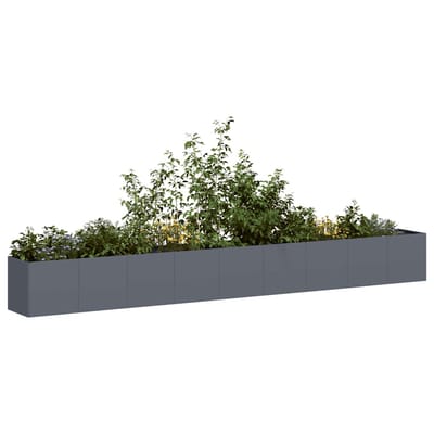 vidaXL - Plantenbak - 360x40x40 - cm - koudgewalst - staal - antracietkleurig
