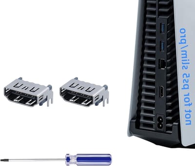 2 Stuks HDMI Jack Vervangingsinterface met T8 Schroevendraaier voor PS5 - Geschikt voor Console Reparatie en Accessoires