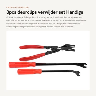 Dailygoods- Klinknagels 3 Stuks - Klinknagel Tang - Verwijder Tool - Gereedschapset - Polypropyleen/Mangaanstaal - Veerklem Design - Verwijdertool