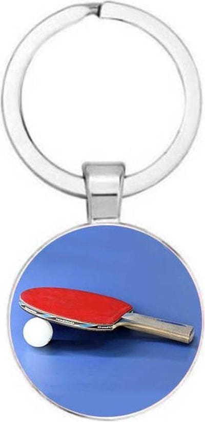 Akyol - Tafeltennis met batje Sleutelhanger - Tafeltennis - tafeltennisser - Pingpong - Leuke kado voor een tafeltennis speler - 2,5 x 2,5 CM