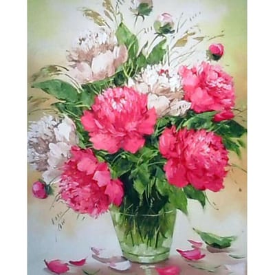 Kristallen DIY Diamant Schilderen 5D Diamant Borduren Roze bloem Diamant Kruissteek Ronde Diamant Sets Decoratief 20X30CM