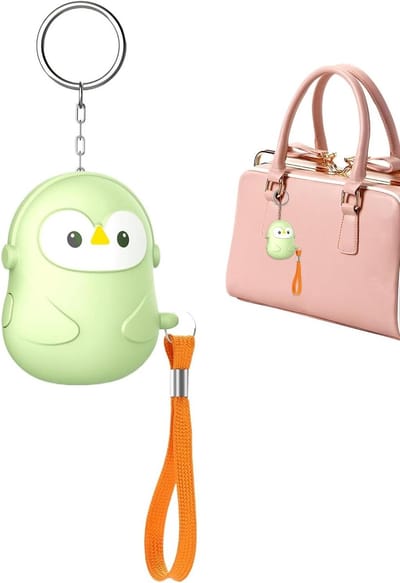 Persoonlijk Veiligheidsalarm - Sleutelhanger Alarm - Persoonlijke Beveiliging - Dierenvorm Ontwerp - 6.7L x 6B x 3.1H cm - Groen