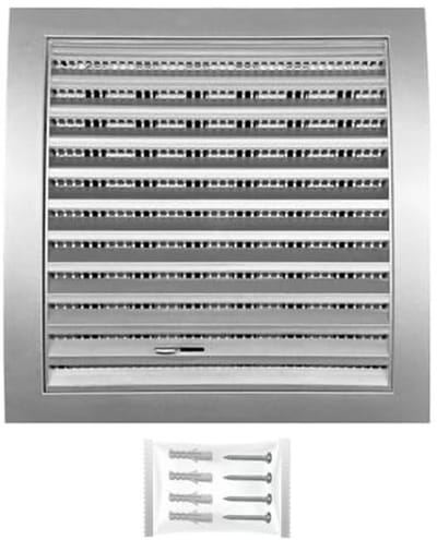 Vierkant Ventilatierooster 190x190 mm met Insectenbescherming en Schuif - Kunststof Weerbestendig Rooster voor Afzuigkap, Garage, Deur en Koelkast